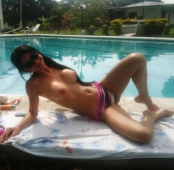 topless sofy_dollxx from MyFreeCams by outdoors pool