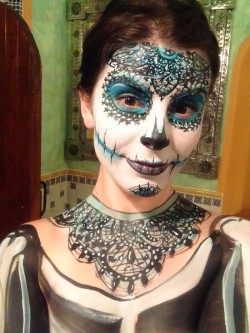 MFC KickAz with Día De Los Muertos bodypaint