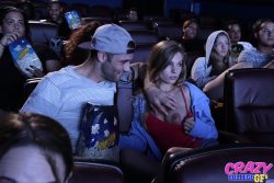 Sydney Cole flashes boob in cinema