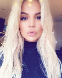 reality TV star Khloe Kardashian with long blonde hair