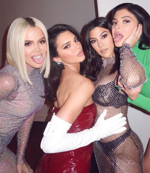 celebrity sisters Khloe Kardashian, Kendall Jenner, Kourtney Kardashian & Kylie Jenner