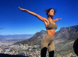 Eiza Gonzalez Reyna doing yoga