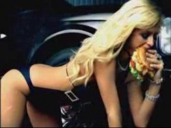 Paris Hilton in sexy swimsuit in Carl’s Jr burger ad