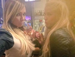 pornstars Destiny Dixon & Bridgette B having drinks