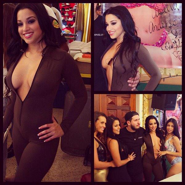 Abella Anderson in skintight catsuit