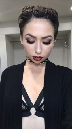 alt girl Melissa Moore wearing collar with spikes