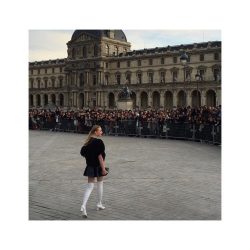 Sophie Turner at the Louvre in thigh high boots