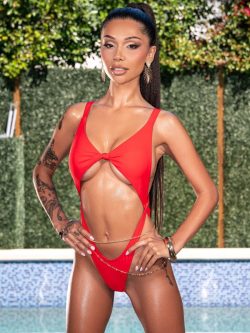 Ava Amira in sexy red swimsuit ! Digital Playground